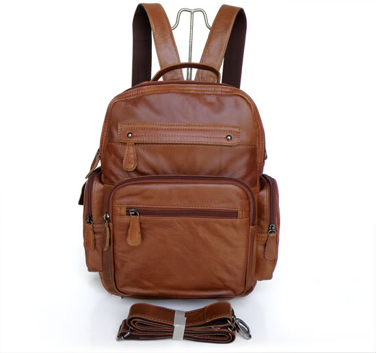 2751 Unique Design Vintage Leather Men's Brown Backpack Travel Bag_Backpacks_Men's Leather Bags