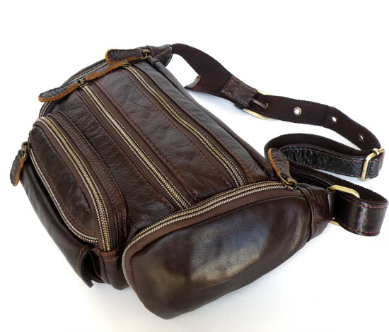 2083 100% Leather Unique Style Waist Bag Fanny Pack Purse