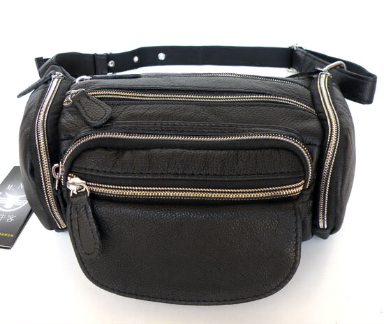2086 100% Great Leather Classic Waist Pack Shoulder Bag Purse