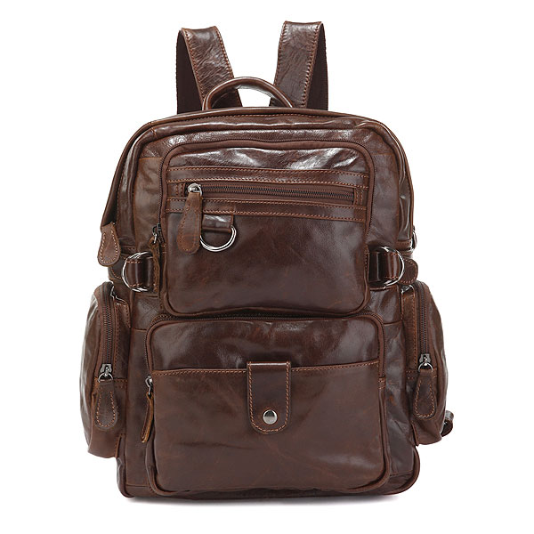7042Q Cowboy Vintage Leather Men's Travel Backpack Bookbag Schoolbag Hiking Messenger Bag