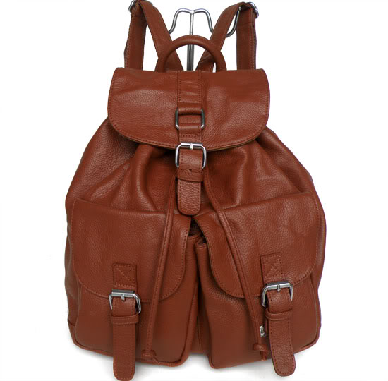 2166 Brown Leather Fashion Hand Shoulder Bag Backpack Purse
