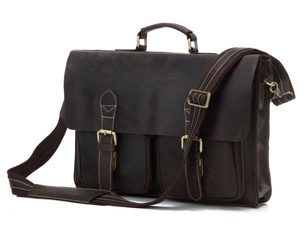7105R Crazy horse Leather Style Men's Briefcase Bag Handbag Laptop Bag