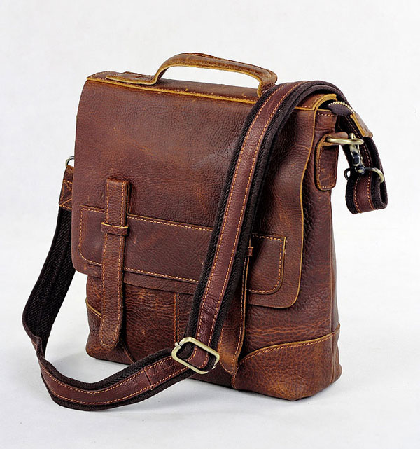 ... Unique Cow Leather Men's Brown Shoulder Messenger Bag Cross Body Purse
