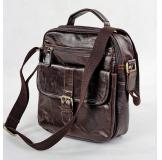 7141Q Genuine Vintage Leather Chocolate Men's Messenger Shoulder Bag Cross Body Purse for Ipd  