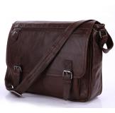 7022LB Vintage Tan Leather Men Classic Shoulder Messenger Bag Briefcase