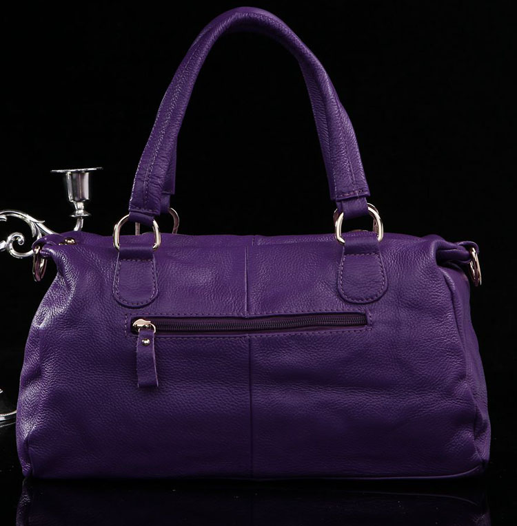 3168P Purple Genuine First Layer Of Cowhide Leather Women's Shoulder Bag Messenger Bag Handbag 
