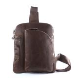7194C Vintage Leather Fashion Men Coffee Chest Bag Backpack Messenger Bag