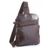7195C Vintage Leather Fashion Men Coffee Chest Bag Backpack Messenger Bag