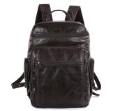 7202J Genuine Leather Style Men's Backpack Business Bag Hiking Backbag