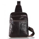 7216C Vintage Leather Fashion Men Coffee Chest Bag Backpack Messenger Bag