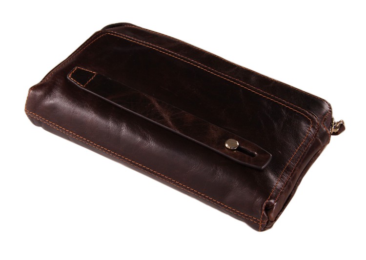 8037C Classic Coffee Vintage Leather Men's Clutch Bag