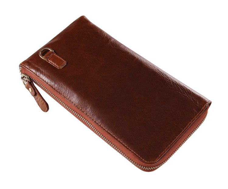 8040B Classic Brown Vintage Leather Wallet Men's Clutch Bag
