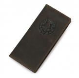 8013-1Q 100% Genuine Leather Dragon Pattern Men's Chocolate Wallet Credit Card Holder 