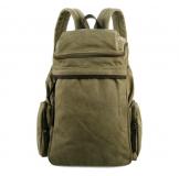 9016C Army Green Casual Canvas Men's Travel Backpack Bookbag Schoolbag Hiking Bag