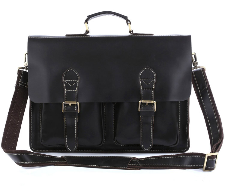 7105A Genuine Leather Style Men's Briefcase Bag Handbag Laptop Bag Messenger Bag