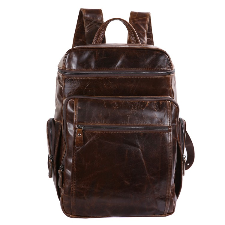 7202C Genuine Leather Style Men's Backpack 