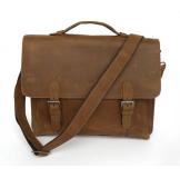 7035B-1 Cowboy Crazy Horse Leather Men's Briefcase Laptop Bag Handmade Messenger Bags
