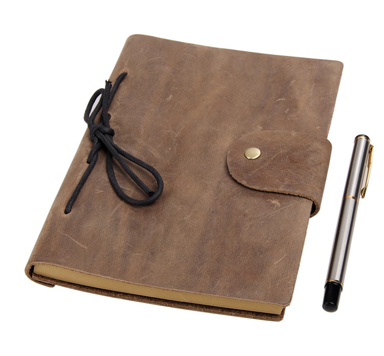 8081R Crazy Horse Leather Journals Notebook for Men and Women Brown Color