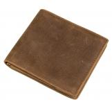 8056B Mens Crazy Horse Brown Leather Wallet Billfold 
