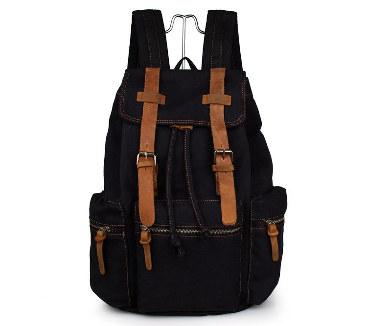 9003A Men Casual Canvas Backpack Rucksack Bookbag Hiking Bag