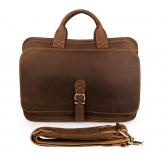 6020B Mens Crazy Horse Leather Briefcase Messenger Tool Bag