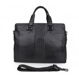 7295A Black Genuine Leather 15 Inches Laptop Bag Briefcase Handbag