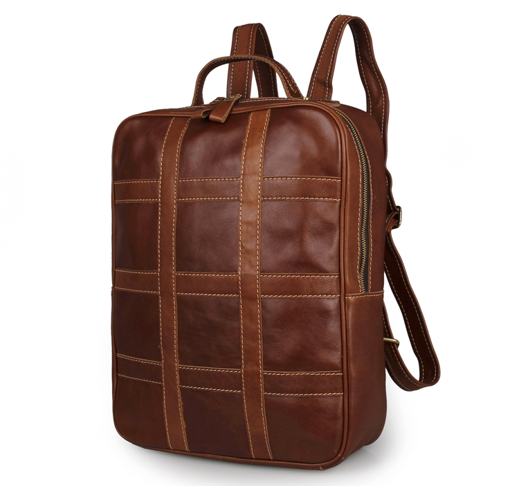 7302B Unique Design Men's Vintage Leather Double Handles Slim Laptop