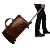 7077LB Brown Cow Leather Travel Tote Trolley Dispatch Bag for Men