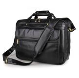 7146A-1 Black Guarantee Genuine Cow Leather Men's Briefcase Handbag Messenger Bag For Business Men