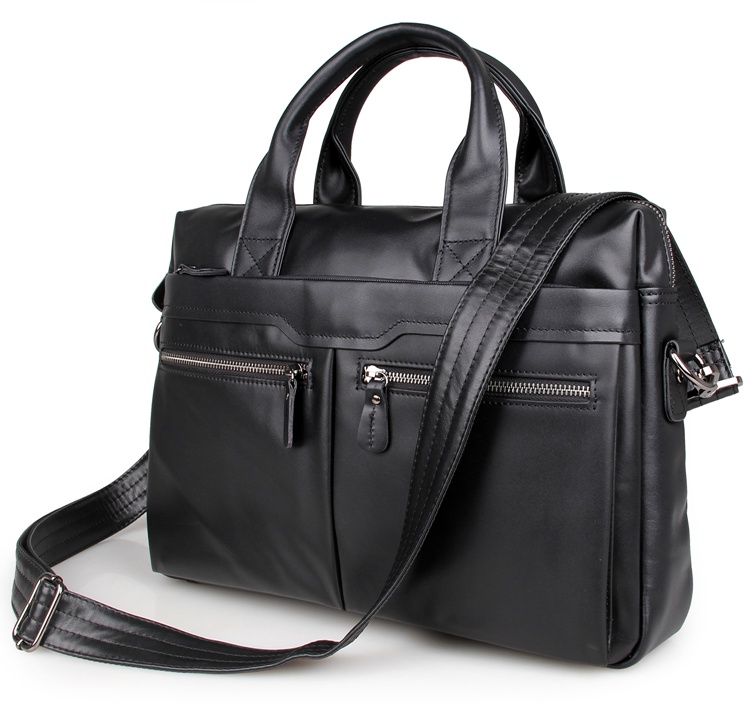7122A-1 Black Vintage Leather Mens Laptop Bag Messenger Handbag China Supplier