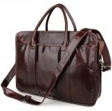 7321C Brown Guarantee Genuine Cow Leather Briefcase Laptop Bag Mens
