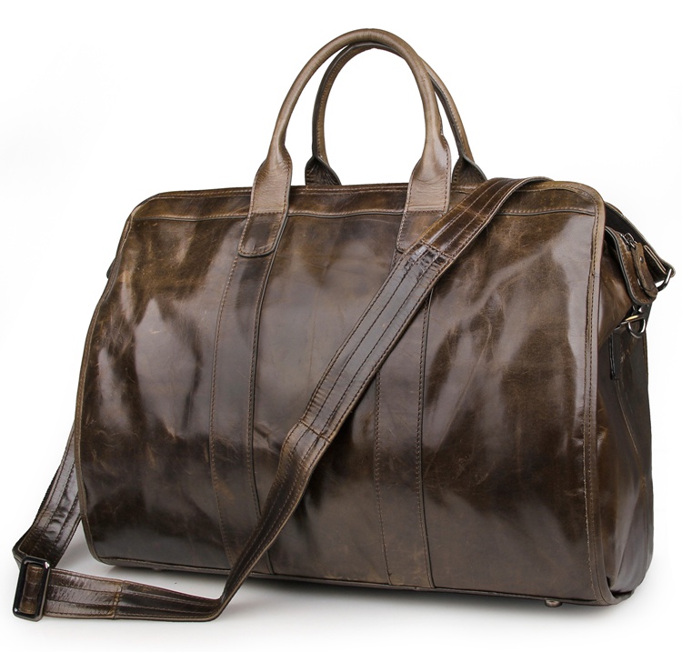7324B Dark Brown Hot Selling Cow Leather Duffle Bag Laptop Bag