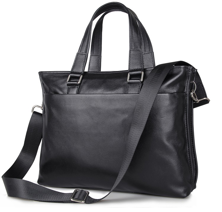 7328A Black Guarantee Genuine Cow Leather Men's Briefcase Handbag Messenger Bag For Business Men