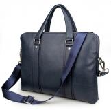 7325K Dark Blue Genuine Cow Leather Men's Briefcase Handbag Laptop Messenger Bag 