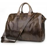 7324B Dark Brown Hot Selling Cow Leather Duffle Bag Laptop Bag