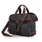 9030A Black Canvas Backpack Men Tote Bag