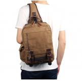 9031C Coffee Canvas Chest Bag Sling Bag for Boy
