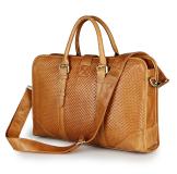 7339B Brown Newest Products Genuine Cow Leather Women Briefcase Handbag