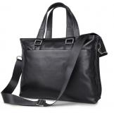 7328A Black Guarantee Genuine Cow Leather Men's Briefcase Handbag Messenger Bag For Business Men