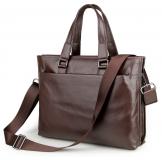 7328C Coffee Guarantee Genuine Cow Leather Men's Briefcase Handbag Messenger Bag For Business Men