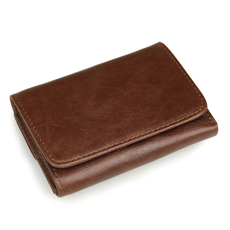 R-8106C New Arrival Coffee Men's Cow Leather RFID Card Holder