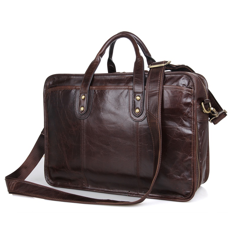 7345C JMD Brand 2016 New Arrival Genuine Cow Leather Men's Handbag Coffee Laptop Bag  