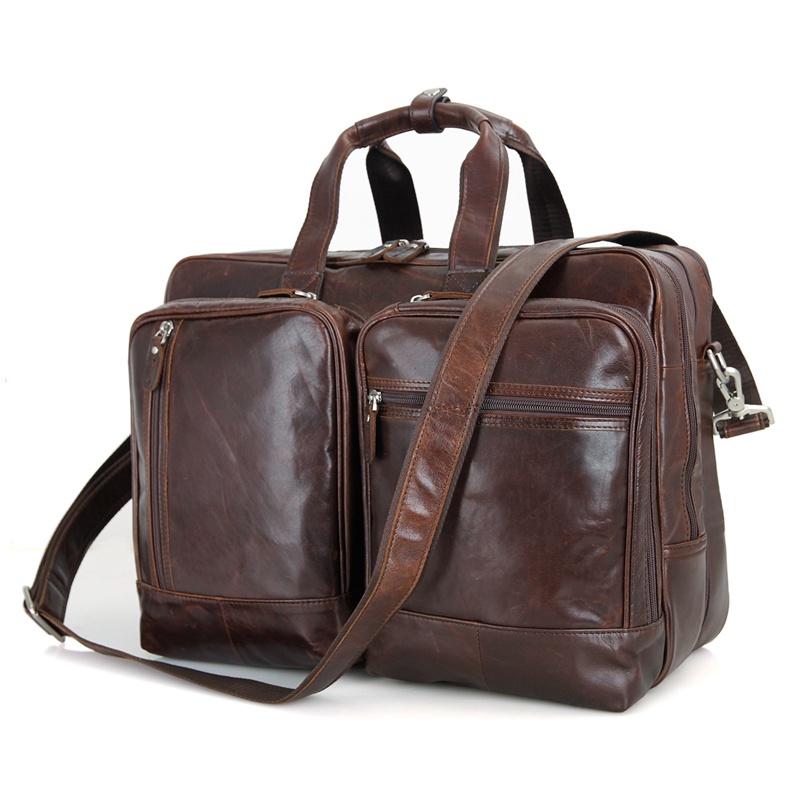 7343C 2016 New Arrival Genuine Cow Leather Mens Leather Handbag Travel Business Laptop Bag