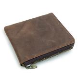 8113R Vintage Genuine Leather Coin Pocket Unisex Wallet 