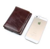 R-8106Q Hot Selling Coffee Cow Leather RFID Money Holder Men
