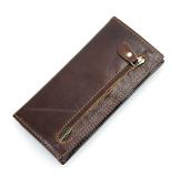 R-8122Q Hot Selling Wholesale Coffee Cowhide Leather RFID Cash Holder Supplier