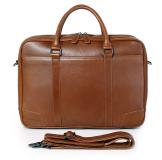 7348B  Men's Brown Laptop Bag Handbag Genuine Leather Briefcase