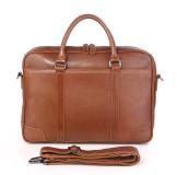7349B Laptop Bag Handbag Men's Brown Genuine Leather Briefcase