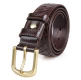 B002Q Hot Selling Chocolate Durable Men Vegetable Leather Belt With Making-hole Machine