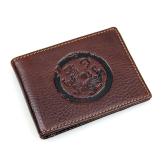 7169R-1 100% Real Leather Men's Dark Brown Card Holder Name Card Bag 